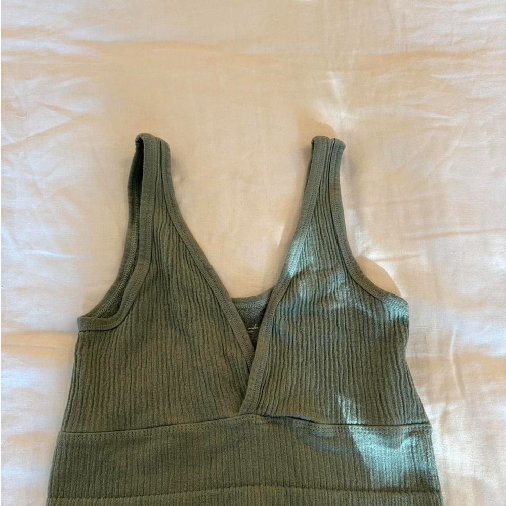 Urban Outfitters Out From Under Sage Olive Ribbed Crop Tank